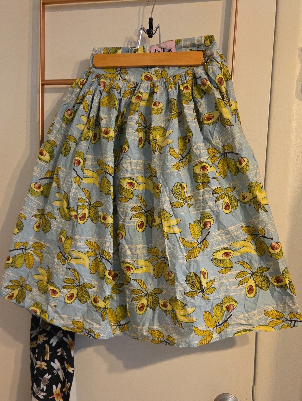 Bettie Page Blue Avocado Print Circle Skirt
